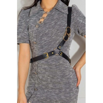 Göğüs Üzeri Tek Askılı Deri Bel Kemeri, Seksi Aksesuar - Brf1183