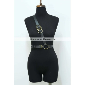 Göğüs Üzeri Tek Askılı Deri Bel Kemeri, Seksi Aksesuar - Brf1183_kopya(1)