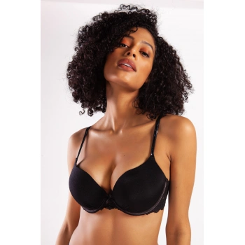Goldy Heavy Push Up Bra, Siyah Renk  Konforlu Ve Şık Sütyen