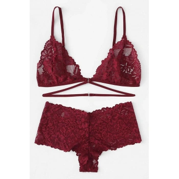 Kadın Bordo Özel Şık Sütyen Külot Takımı