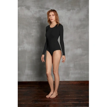 Kadın Uzun Kol %96 Viloft Termal Body Siyah 12453