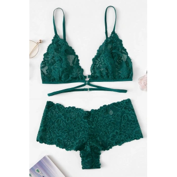 Kadın Yeşil Özel Şık Sütyen Külot Takımı