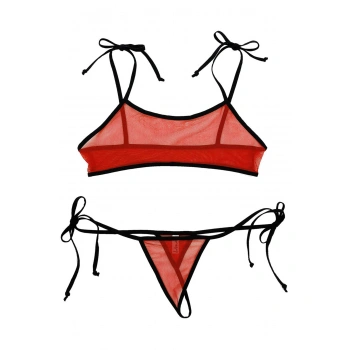Kırmızı Fantezi Sütyen String Çamaşırı Takımı