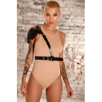 Omuzda Yaprak Detaylı Şık Tek Omuz Deri Kemer - Brf1033