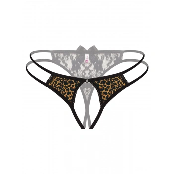 Önü Açık Büyük Beden Leopar Desenli Fantazi Bato Külot