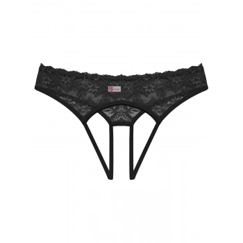 Özel Bölgesi Açık Kadın Siyah Fantazi Külot