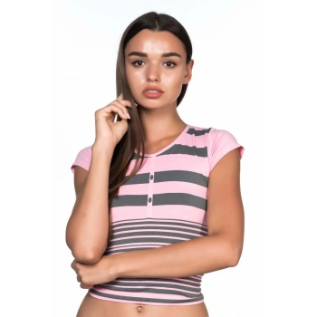 Pembe Gri Mı Emay 5026 Soft Seamless T Shirt