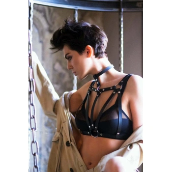 Şık Deri Göğüs Üzeri Harness - Brf747