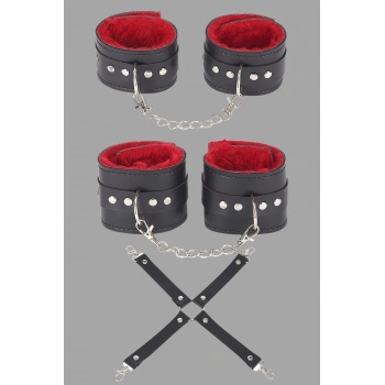 Siyah Kırmızı Harness Fantezi Aksesuar Set