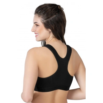 Siyah Mı Emay 184 B Önden Fermuarlı Sporcu Penye Sütyen