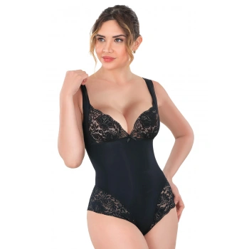 Siyah Mı Emay 2947 Dantelli Agraflı Body Korse