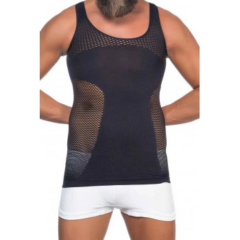 Siyah Mı Emay E1006 Fileli Erkek Korse Atlet