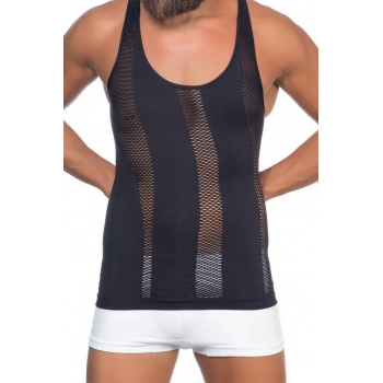 Siyah Mı Emay E1009 Fileli Erkek Korse Atlet