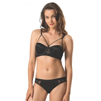 Straplez Silikonlu Biye İpli Sütyen Takım Kadın 5030