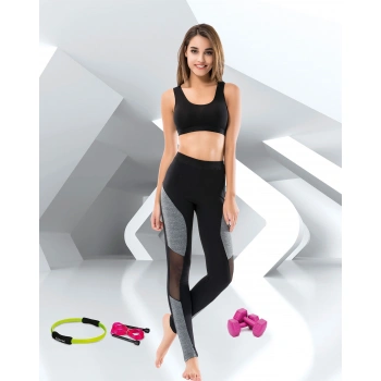 Transparan Sporcu Kadın Tayt 0546