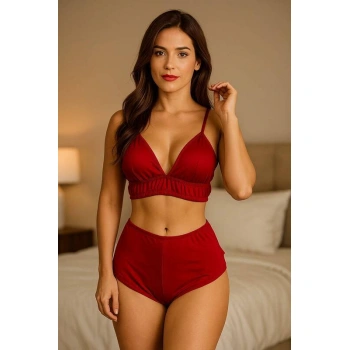 Yüksek Bel Şortlu Bralet Takım