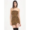 B101427 Leopar Desenli Elbise