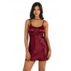 Bordo Kısa Saten Gecelik 8208