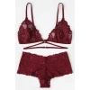 Kadın Bordo Özel Şık Sütyen Külot Takımı