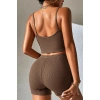 Kadın Kahverengi Şortlu Kaşkorse Gecelik Takım