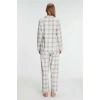 Kadın Kare Desenli Pamuklu Gömlek Pijama Takımı – Rahat, Şık Ve Zasız Ev Konforu