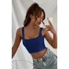 Kadın Lacivert Kalın Askılı Crop Top Büstiyer