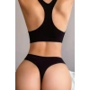 Kadın Siyah Desteksiz Seamless Tangalı İç Çamaşır Takımı