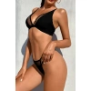 Kadın Siyah File Detaylı Özel Bikini Takımı