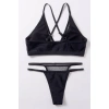 Kadın Siyah File Detaylı Özel Bikini Takımı
