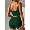 Kadın Yeşil Şortlu Kaşkorse Gecelik Takım