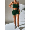 Kadın Yeşil Şortlu Kaşkorse Gecelik Takım