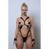 Kelepçeli Full Body Harness Set, Deri Fantezi İç Giyim, Bayan İç Giyim - Brf1102