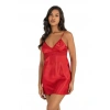 Kırmızı Kısa Saten Gecelik
