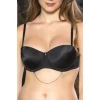Siyah Zincir Detaylı Askısı Çıkarılabilir Push-up Sütyen, Kadın İç Giyim