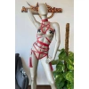 Tasmalı Kırmızı Harness Fantazi İç Giyim Takım