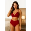Yüksek Bel Şortlu Bralet Takım