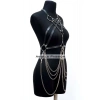 Zincir Detaylı Deri Göğüs Harness, Deri Fantezi Giyim, Elbise Aksesuar - Brf11