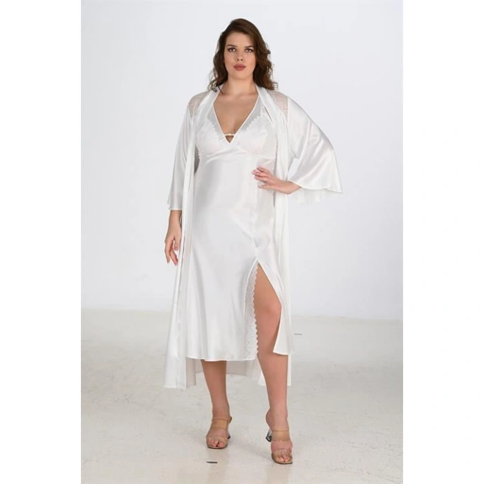 2li Ekru Sabahlık Takımı Bigsize 6224