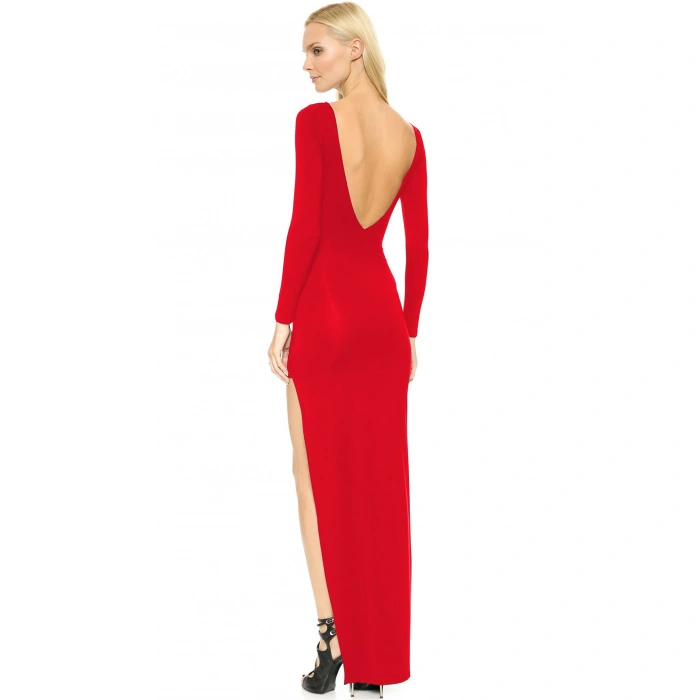 B101297 Yırbrfaçlı Uzun Elbise