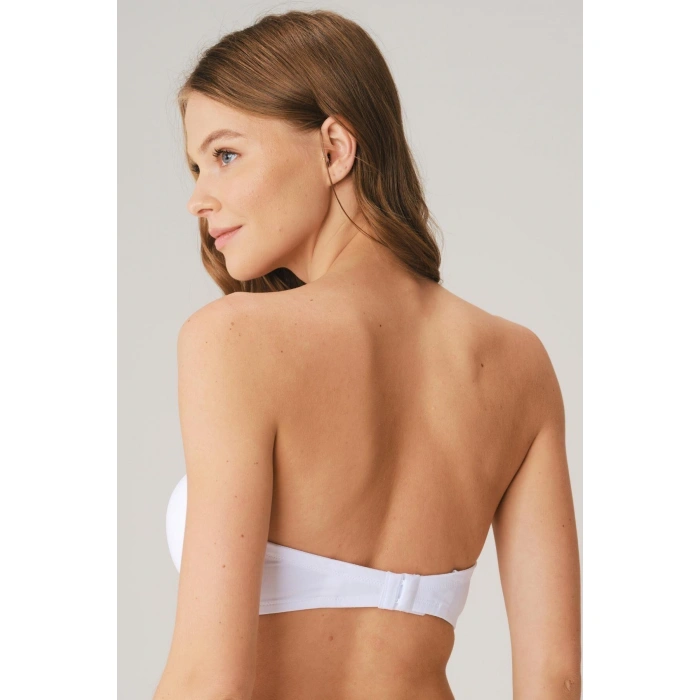 Balenli Desteksiz Dolgusuz Askısız Straplez Yumuşak Süngerli Günlük Klasik T-shirt Sütyeni