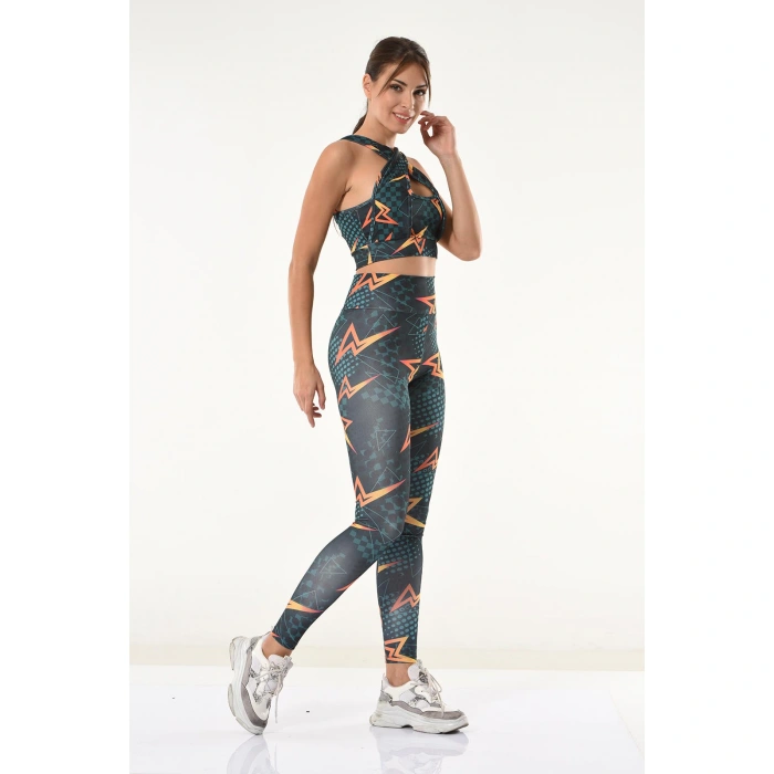 Baskılı Büstiyer Tayt Takım 531