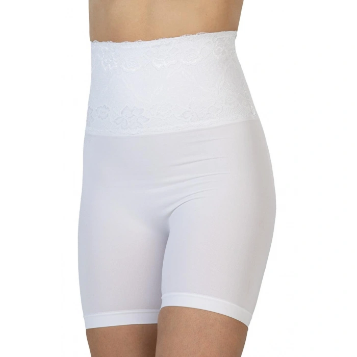Beyaz Mı Emay 2091 Önü Dantelli Yüksek Bel Boxer Korse