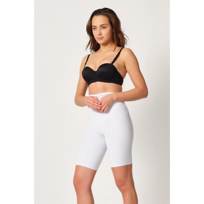 Beyaz Mı Emay 2927 Bel Dekolteli Balenli Paçalı Lazer Korse