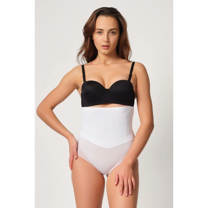 Beyaz Mı Emay 2945 Tül Karyokalı Slip Lazer Korse