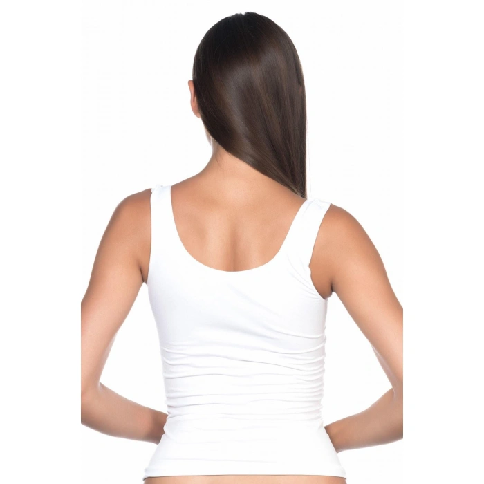 Beyaz Mı Emay 5002 Soft Kalın Askılı Uzun Atlet