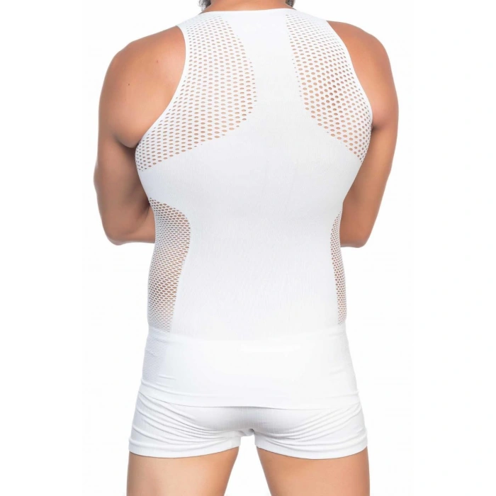 Beyaz Mı Emay E1006 Fileli Erkek Korse Atlet