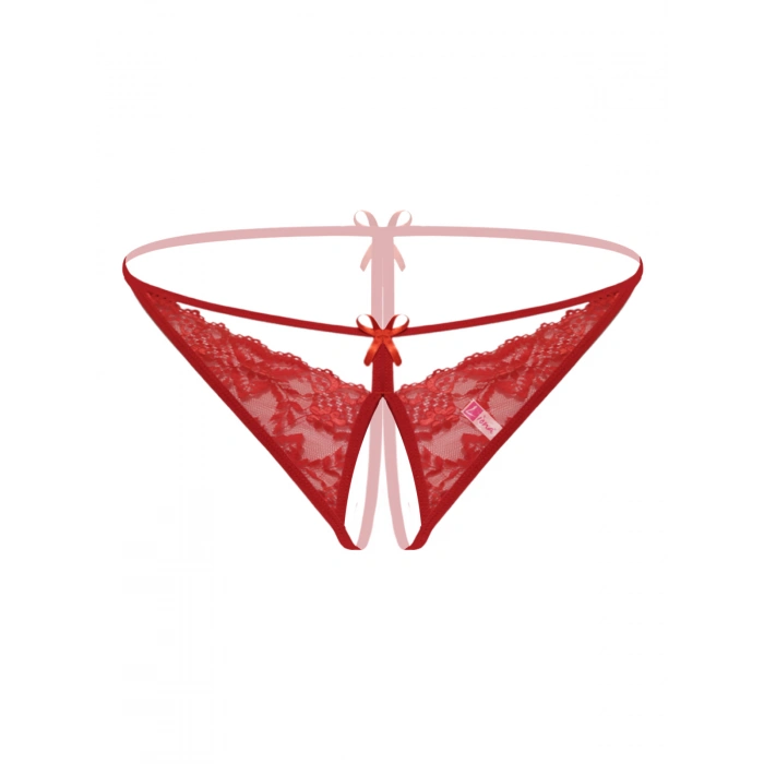 Büyük Beden Dantelli Kırmızı Fantezi Bato Külot