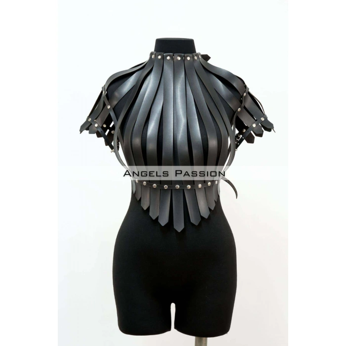 Crop Büstiyer Harness, Deri Göğüs Harness, Gömlek Üzeri Harness - Brf1257