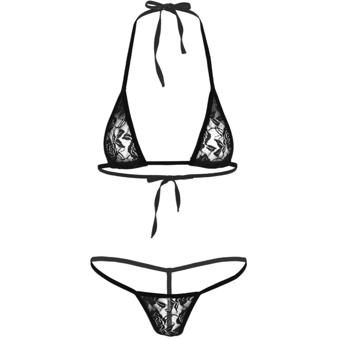 Dantelli Siyah Seksi Fantezi Sütyen Külot Takımı