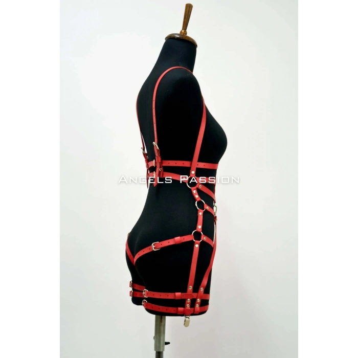 Deri Body Harness, Deri Dansçı Kostüm, Pole Dans Kostüm - Apft502